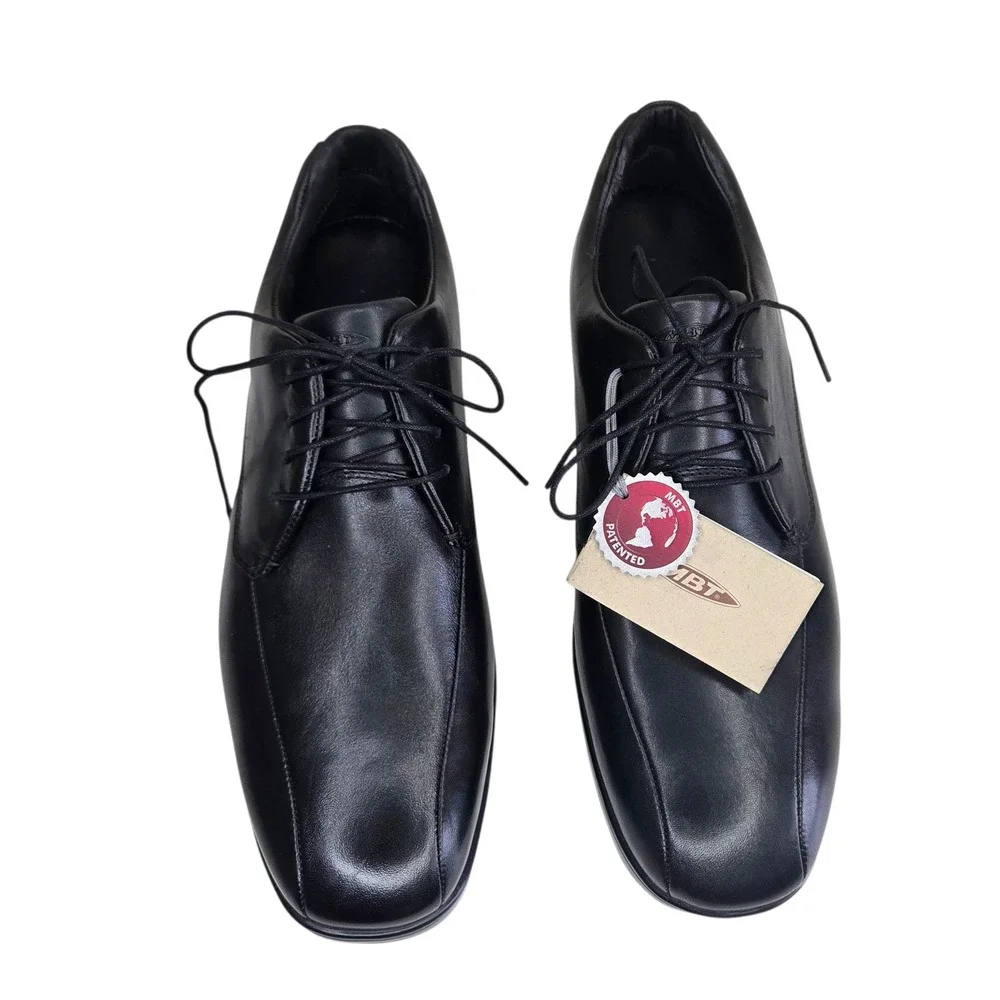 NWOB MBT Kabisa Mens Black Leather Rocker Sole Oxford Dress Shoes Size 10.5
